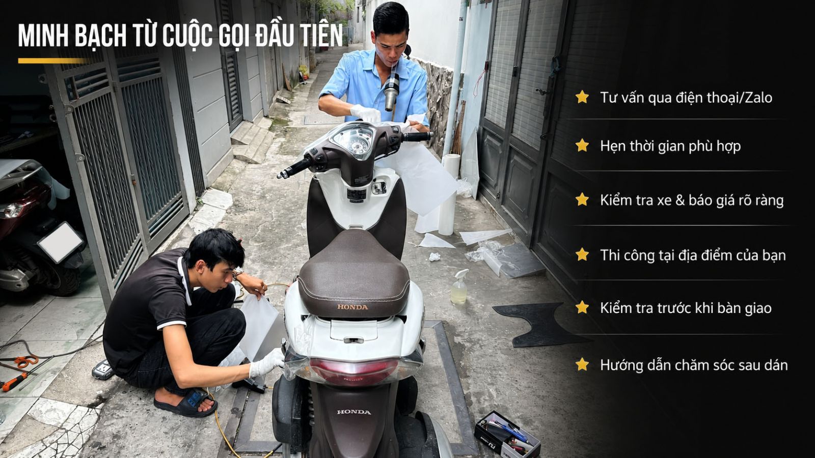 Dán keo siêu bóng 3 lớp PPF SH Mode 2019 tại nhà