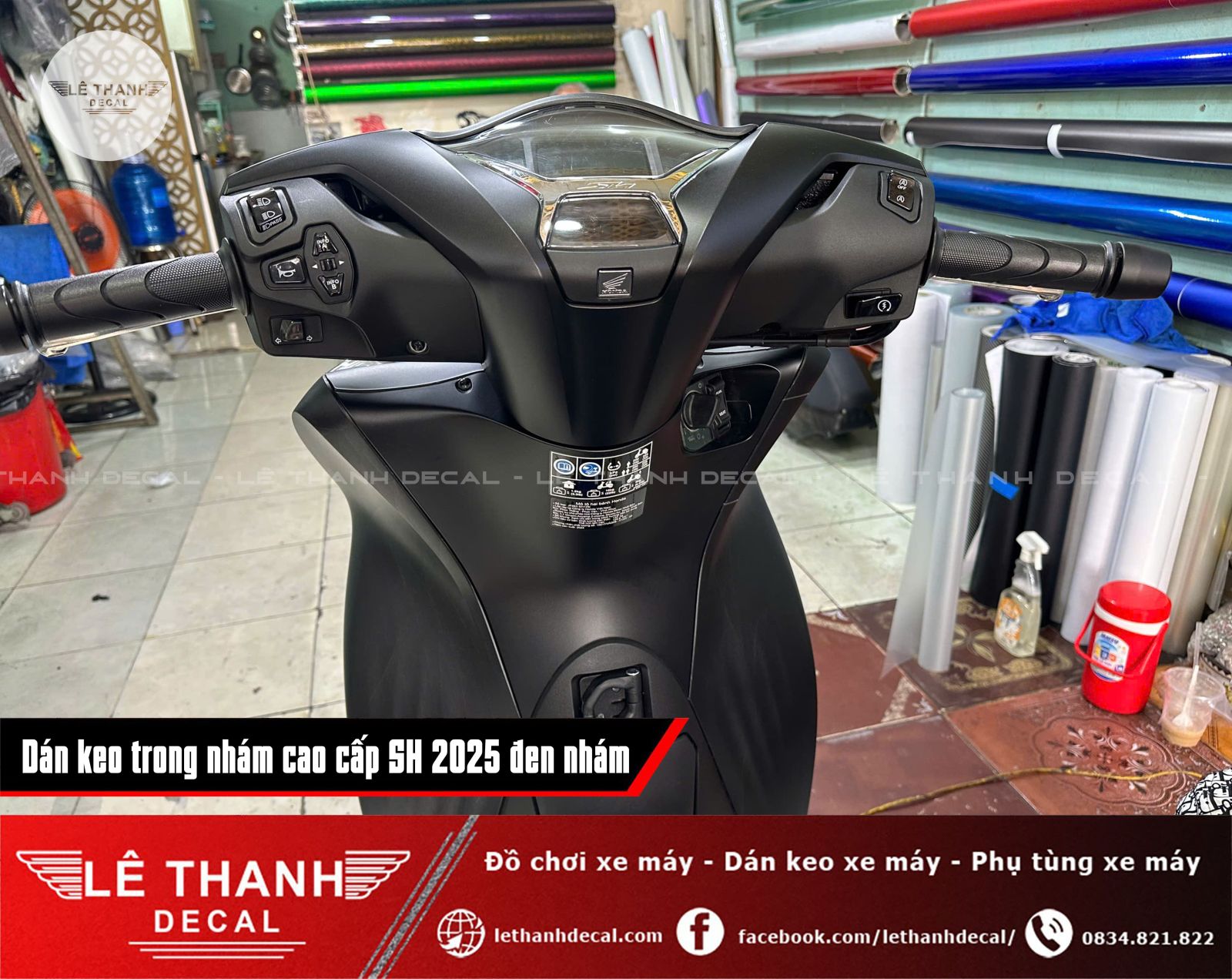 ​ Dán keo trong nhám cao cấp SH 2025 đen nhám  Click and drag to move ​