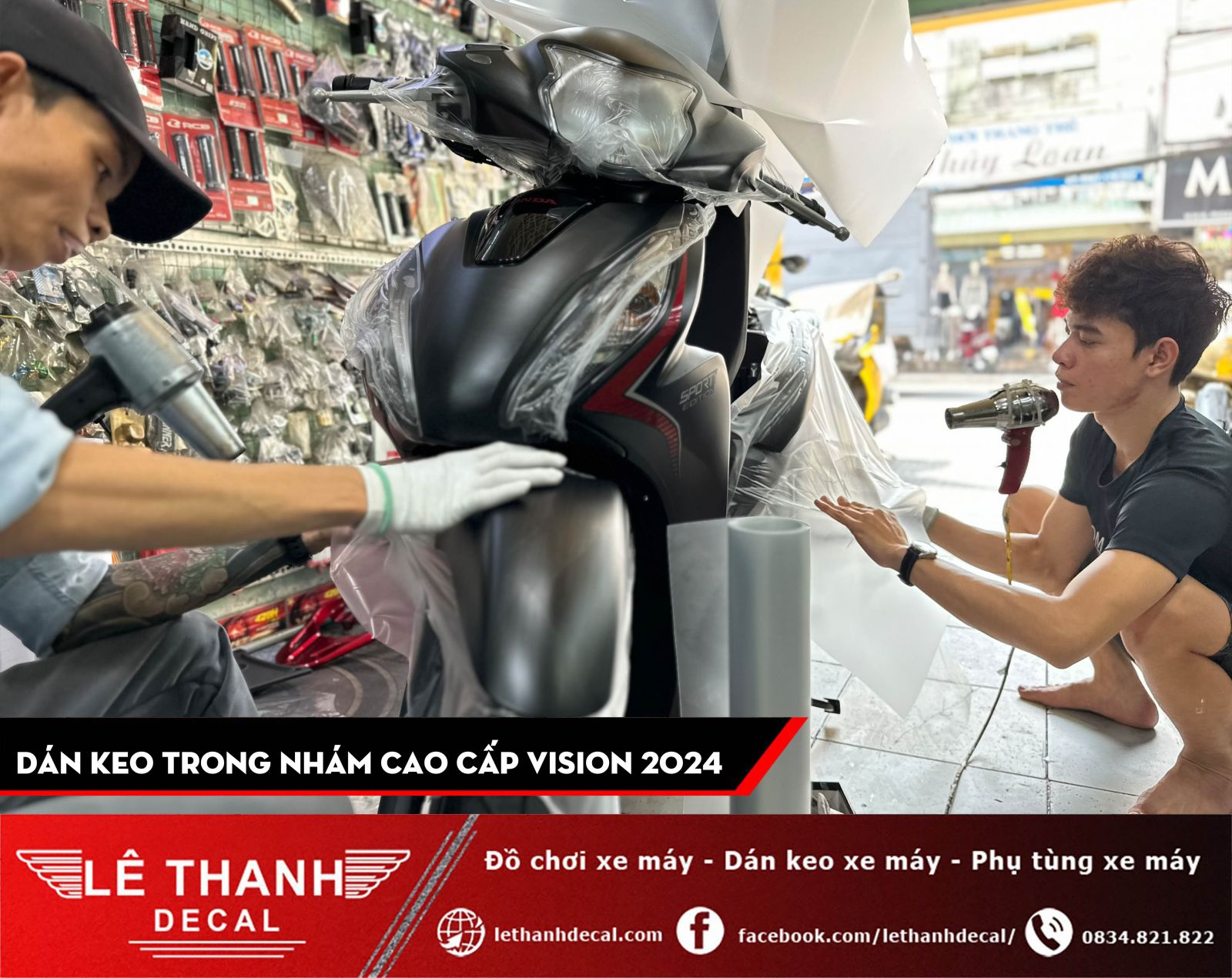 Dán keo trong nhám cao cấp Vision 2024