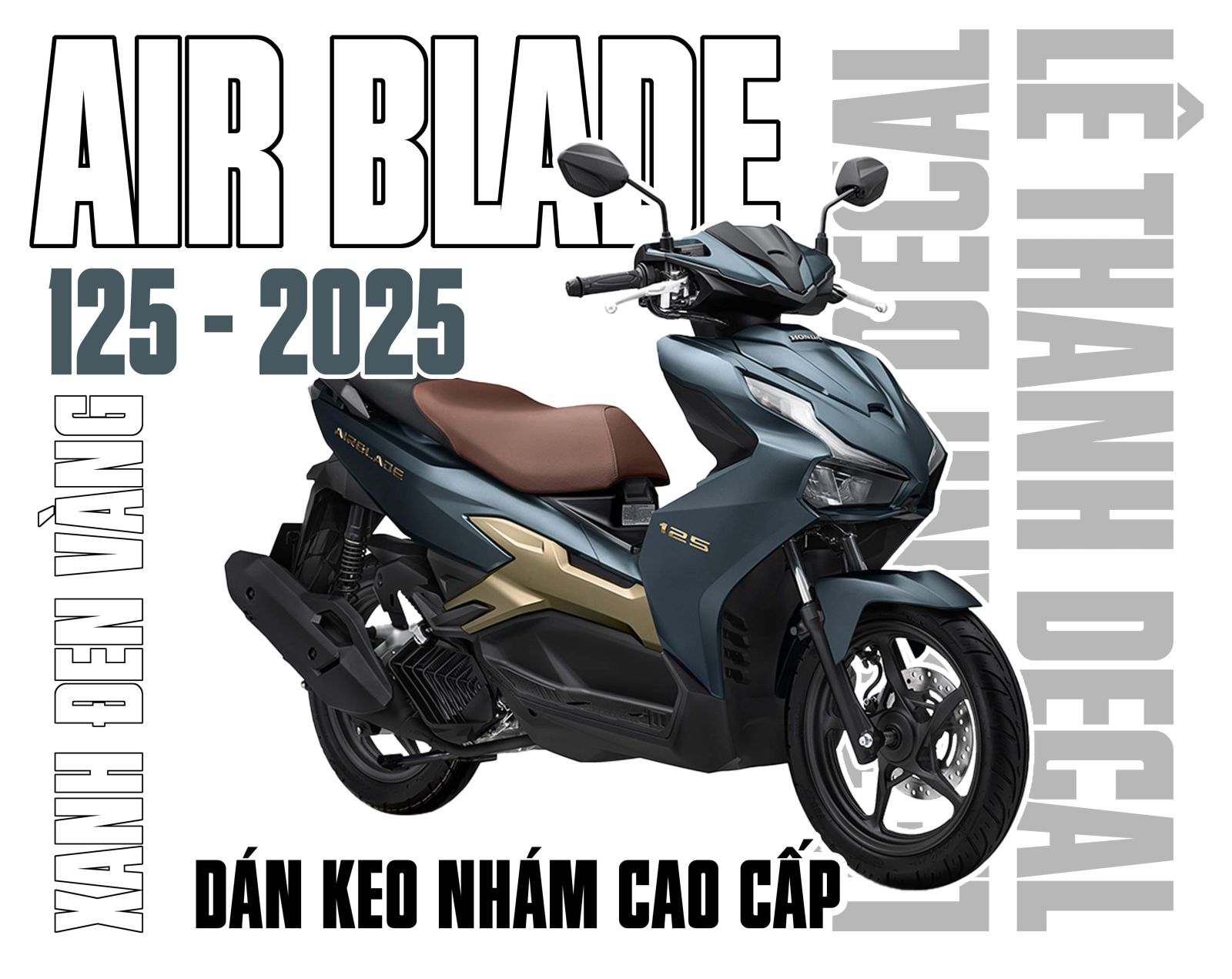 Dán keo trong nhám cho AirBlade 125 xanh đen vàng 2025