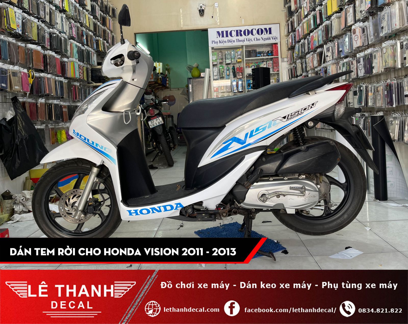 Dán tem rời cho Honda Vision 2011 - 2013