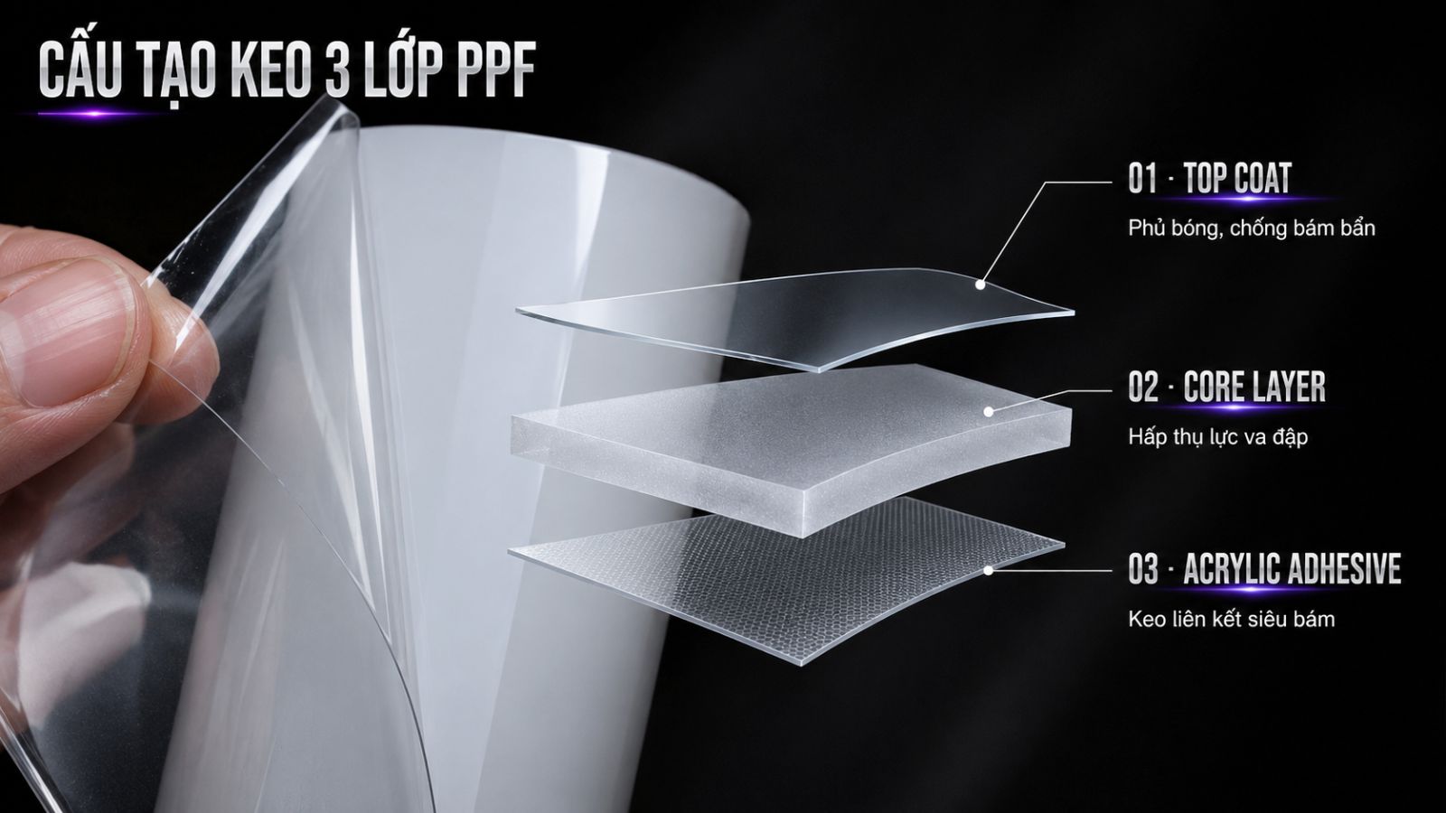 Keo 3 lớp PPF vs PPF TPU