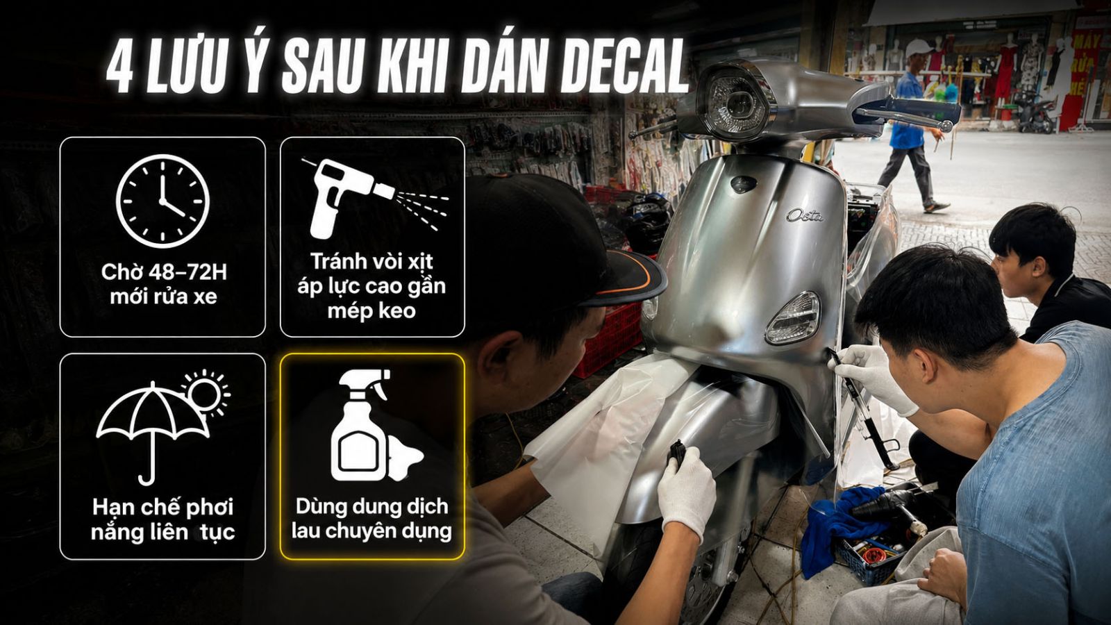 Dán xe máy điện - Giải pháp bảo vệ toàn diện tại Lê Thanh Decal