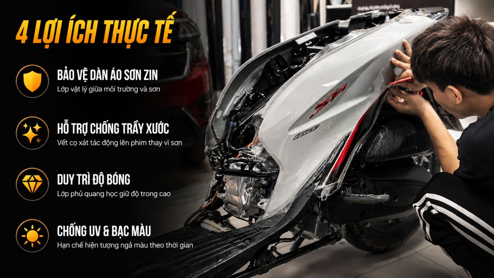  Phim PPF TPU tự phục hồi vết xước là gì Click and drag to move 