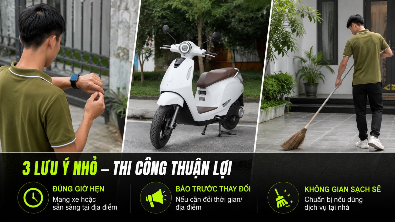 Quy trình đặt lịch dán xe máy điện trong 60 giây