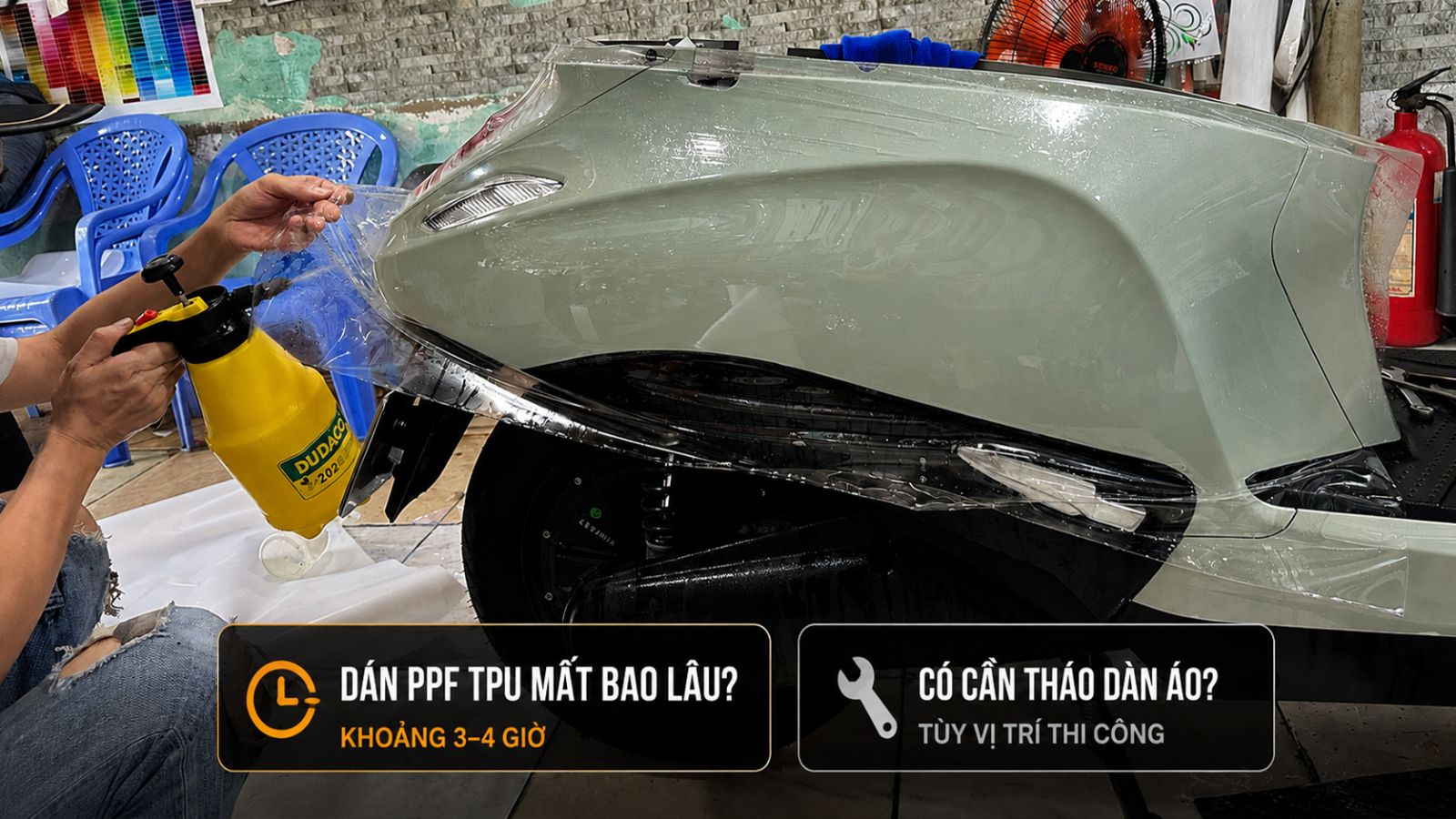 Quy trình 7 bước dán PPF xe máy chuẩn kỹ thuật
