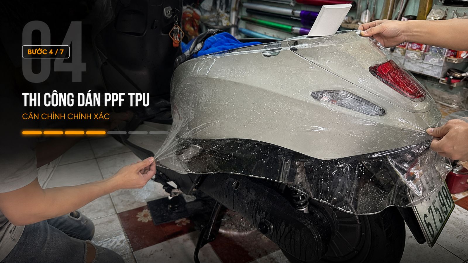 Quy trình 7 bước dán PPF xe máy chuẩn kỹ thuật