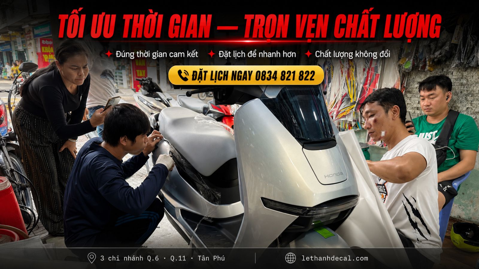Dán keo xe máy điện mất bao lâu