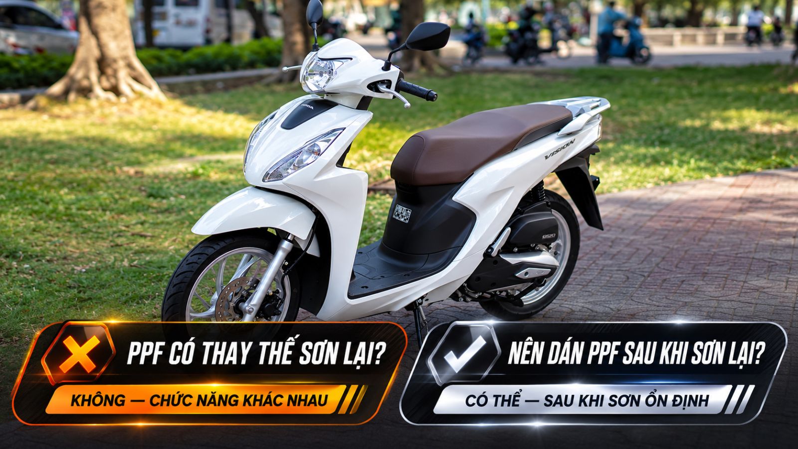 So sánh chi phí sơn lại xe máy và dán PPF xe máy