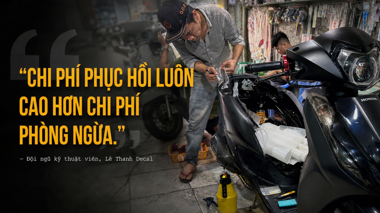 So sánh chi phí sơn lại xe máy và dán PPF xe máy
