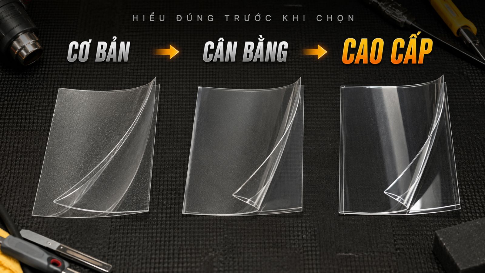 So sánh keo PPF TPU - Keo 3 lớp PPF và Keo 2 lớp/3 lớp dán xe máy