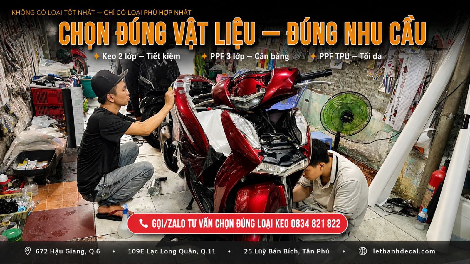 So sánh keo PPF TPU - Keo 3 lớp PPF và Keo 2 lớp/3 lớp dán xe máy