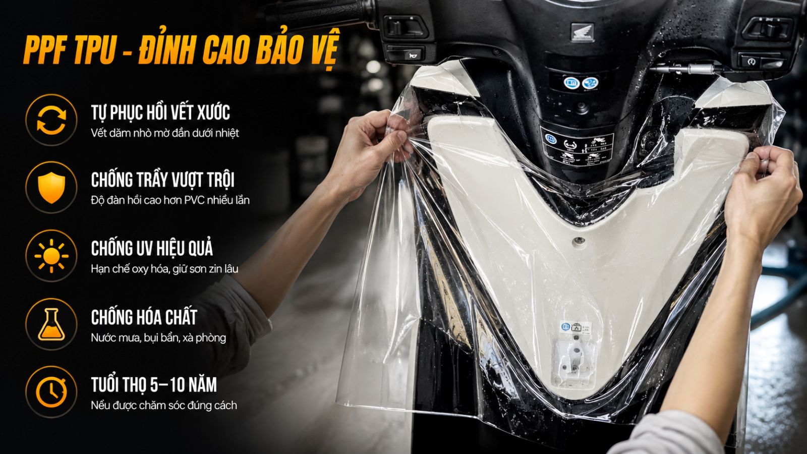 So sánh keo PPF TPU - Keo 3 lớp PPF và Keo 2 lớp/3 lớp dán xe máy