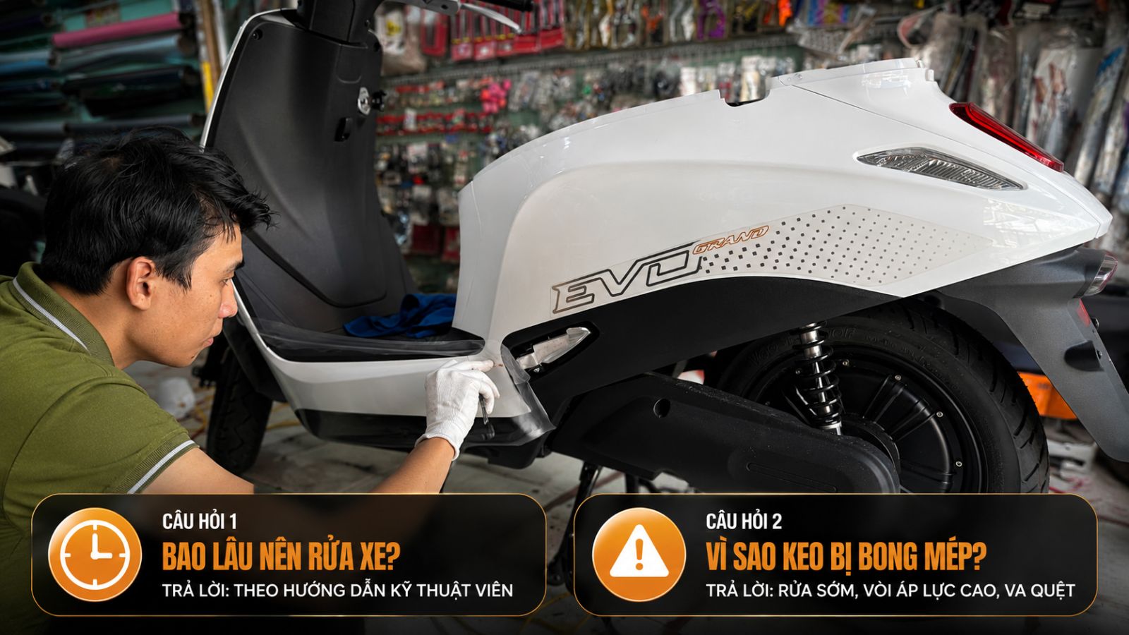 Top 5 sai lầm khiến keo xe máy điện nhanh xuống cấp sau khi dán
