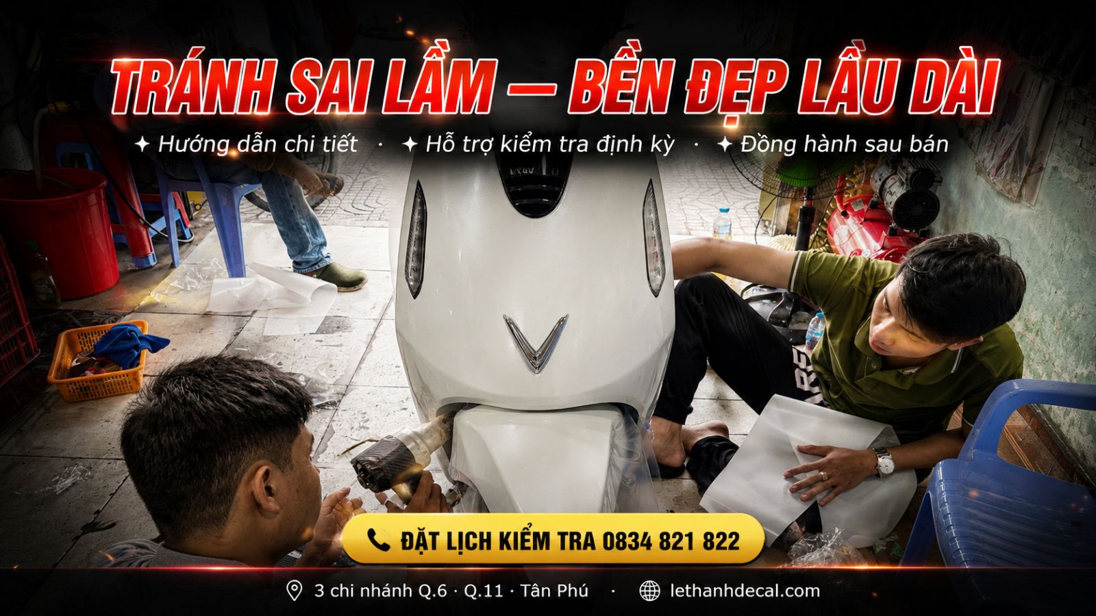Top 5 sai lầm khiến keo xe máy điện nhanh xuống cấp sau khi dán