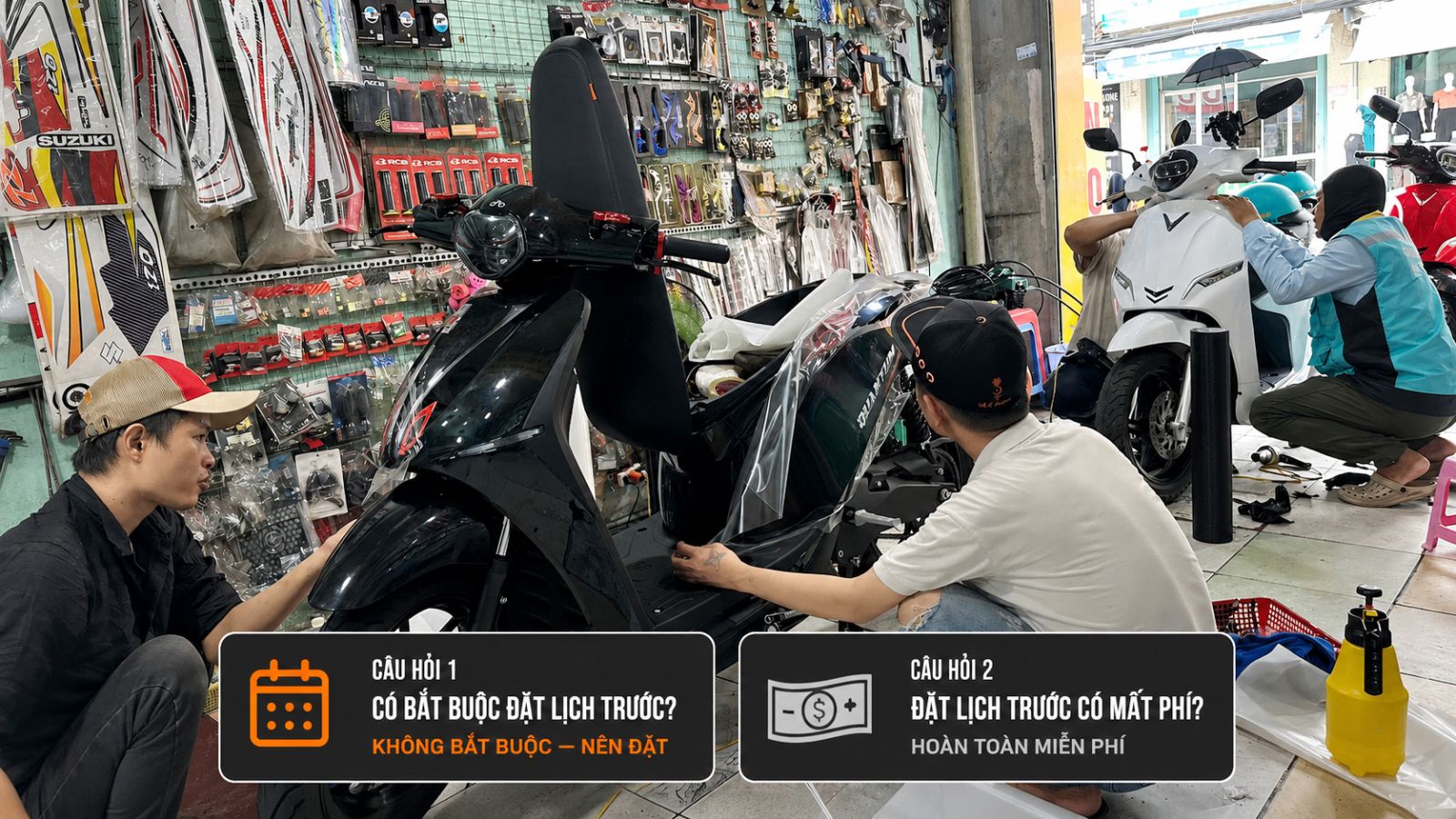 Những ưu đãi khi đặt lịch dán xe máy điện tại Lê Thanh Decal
