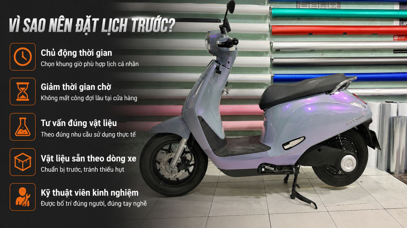Những ưu đãi khi đặt lịch dán xe máy điện tại Lê Thanh Decal
