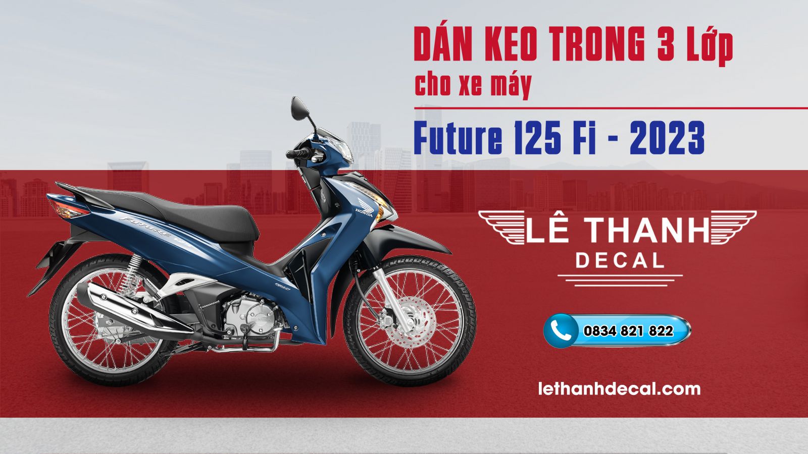 Dán keo trong 3 lớp Honda Future 125 Fi xanh đen 2023