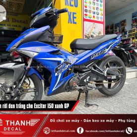 Dán tem rời đen trắng cho Exciter 150 xanh GP