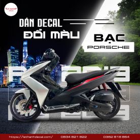 Dán decal đổi màu bạc Porsche Airblade 125 đen đỏ 2013