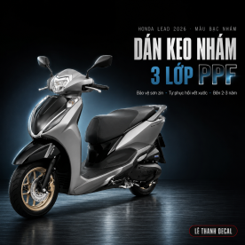 Dán keo nhám 3 lớp PPF Honda LEAD màu bạc nhám