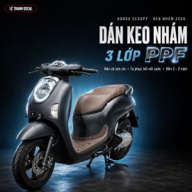 Dán keo nhám 3 lớp PPF Scoopy đen nhám 2026
