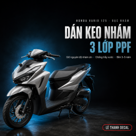 Dán keo nhám 3 lớp PPF Vario 125 màu bạc nhám
