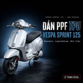 Dán PPF TPU xe Vespa Sprint bạc Porsche 125