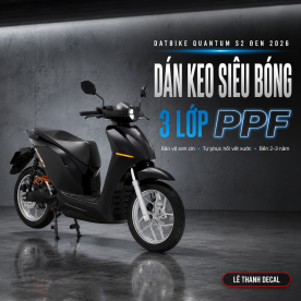 Dán keo siêu bóng 3 lớp PPF xe máy điện DatBike Quantum S2 đen 2026