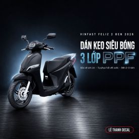 Dán keo siêu bóng 3 lớp PPF xe máy điện VinFast Feliz 2 đen 2026