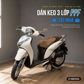 Dán keo siêu bóng 3 lớp PPF xe SH Mode 2019 tại nhà