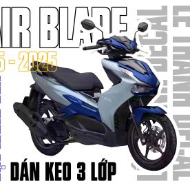 Dán keo 3 lớp cho AirBlade 2025 phiên bản Cao Cấp Bạc Xanh Đen