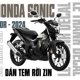 Tem rời Sonic 150R Zin trắng đen 2024